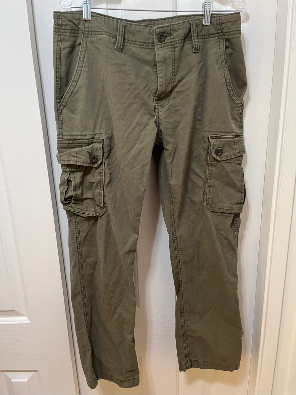 St. John's Bay Olive Green Cargo Pants with Button-Flap Pockets